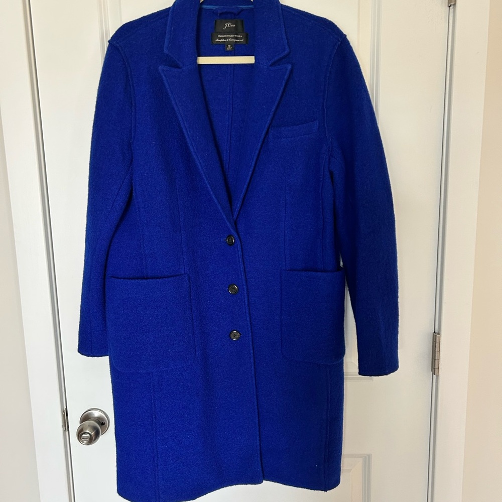 J. Crew Women's Cobalt Wool Coat